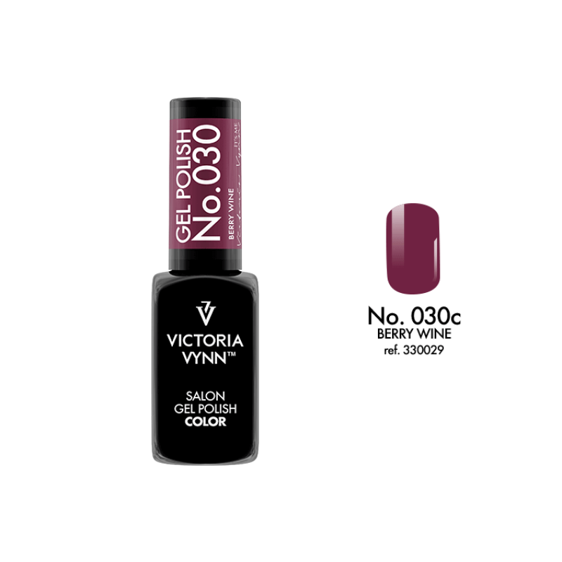 salon gel polish No.030 berry wine (TPO FREE, HEMA FREE, DI-HEMA FREE)